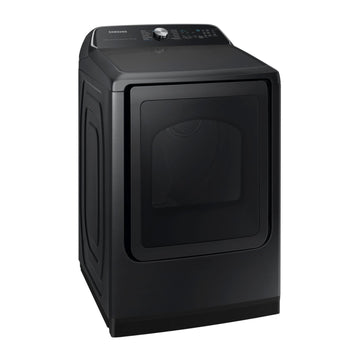 Samsung 7.4 cu. ft. Smart Front Load Electric Dryer with Steam Sanitize+ - Brushed Black.