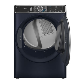 Secadora a gas inteligente de carga frontal GE Profile PFD87GSPVRS con ciclo de vapor y desinfección - Azul zafiro
