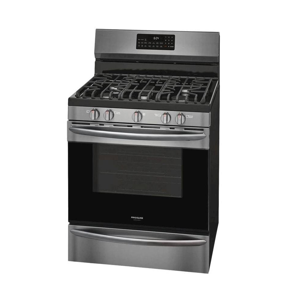 Cocina a gas independiente Frigidaire Gallery GCRG3060AD de 5,0 pies cúbicos con Air Fry - Acero inoxidable negro