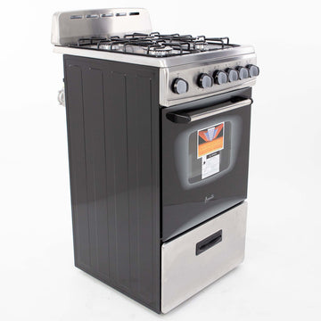 Avanti GR2013CSS 20" Freestanding Gas Range with 2.1 Cu. Ft Oven, Stainless Steel/Black