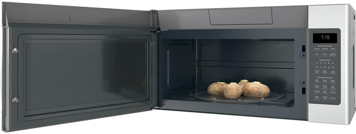 Horno microondas GE JVM7195SKSS de 1,9 pies cúbicos sobre la estufa - Acero inoxidable