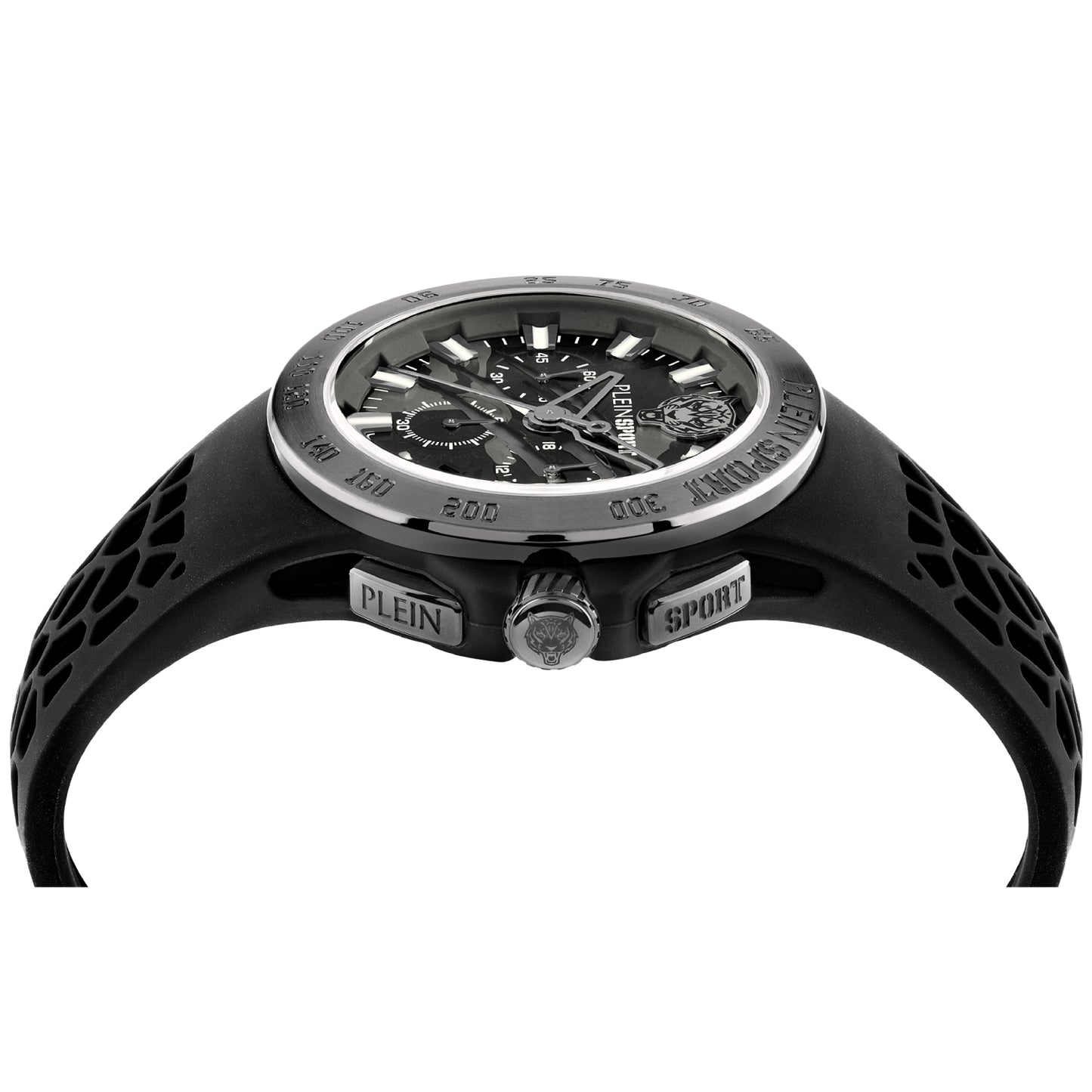 Plein Sport Thunderstorm Chronograph Men's 43mm Quartz Strap Watch - Black