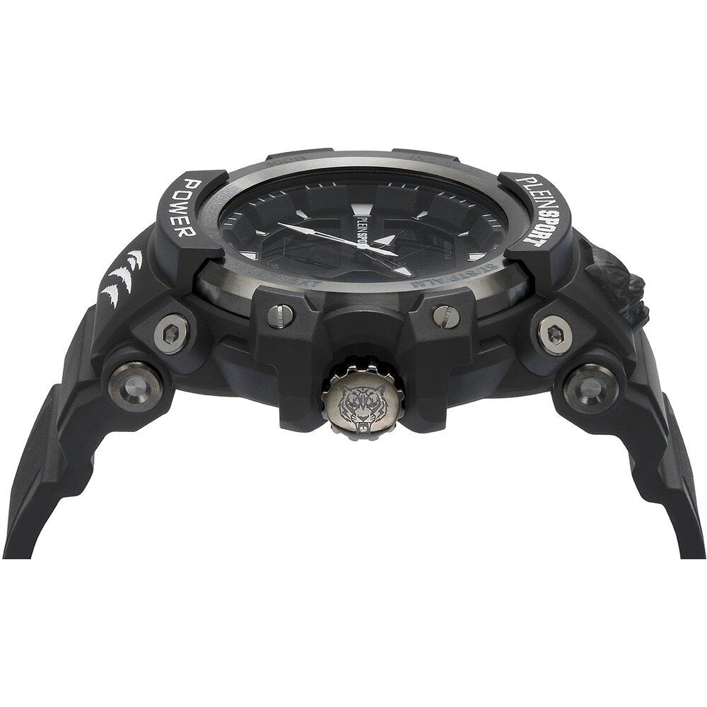 Plein Sport Combat Men's 50mm Quartz Strap Watch - Black