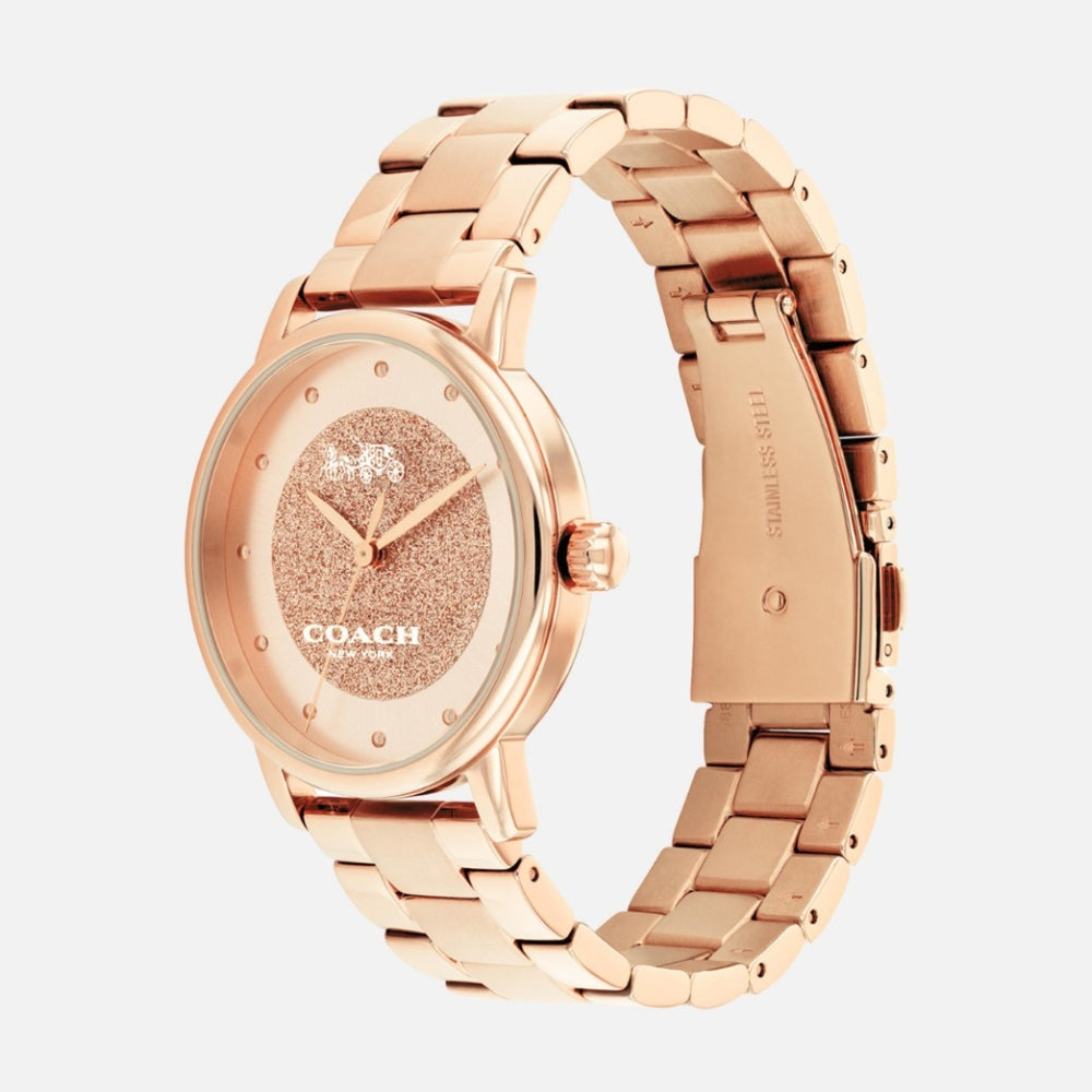 Reloj de pulsera de cuarzo Coach Grand para mujer de 36 mm - Oro rosa