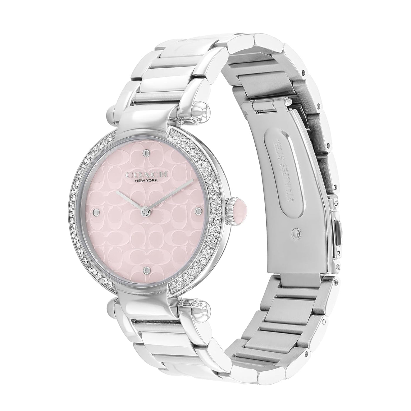 Reloj Coach Cary para mujer con esfera de nácar color rubor