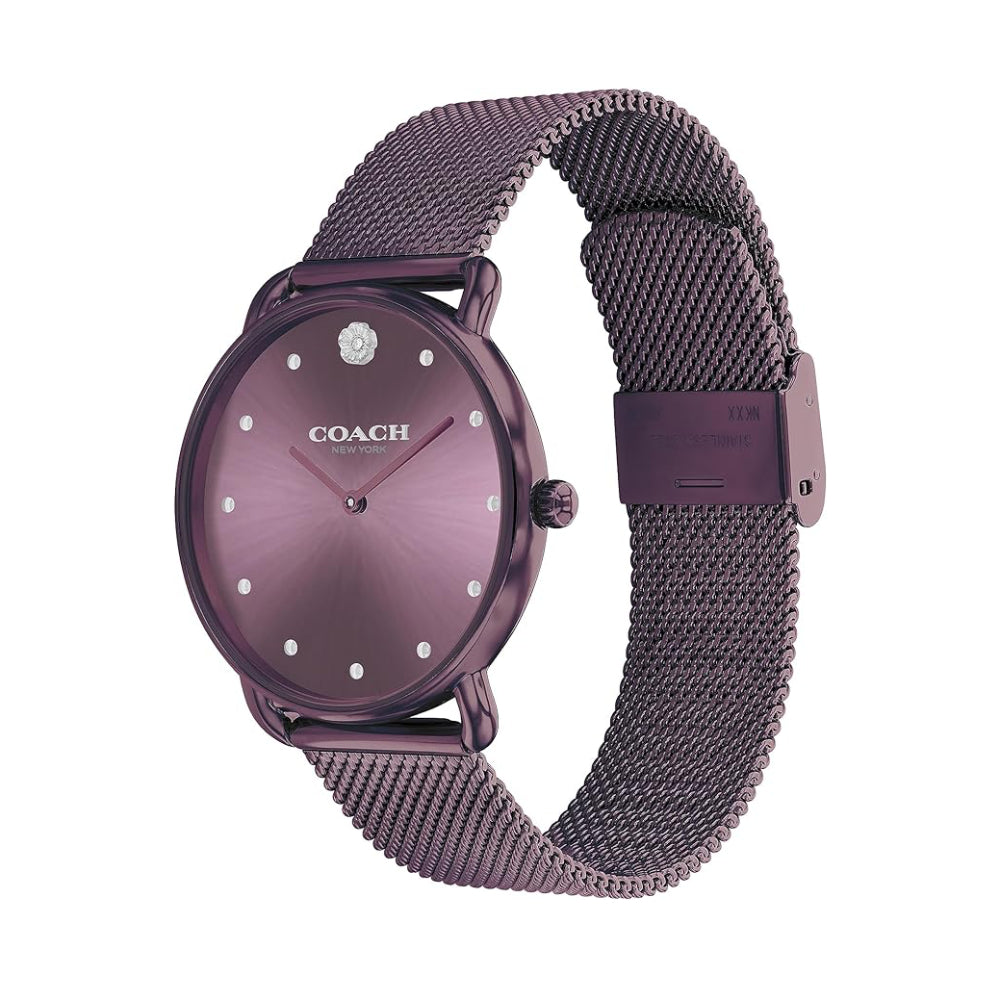 Reloj de pulsera de cuarzo Coach Elliot para mujer de 36 mm, morado