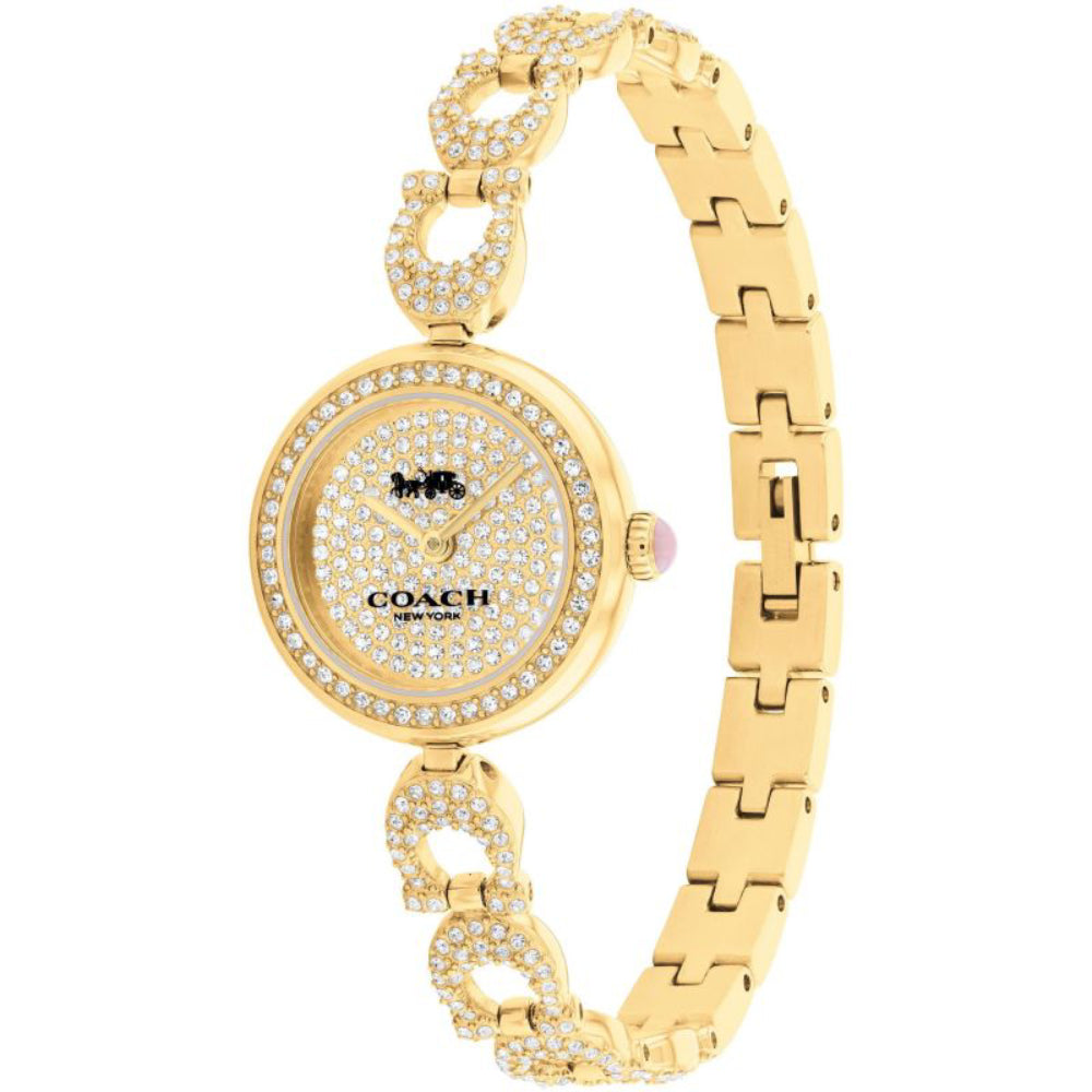 Reloj de pulsera de cristal de cuarzo de 23 mm para mujer Coach Gracie - Dorado