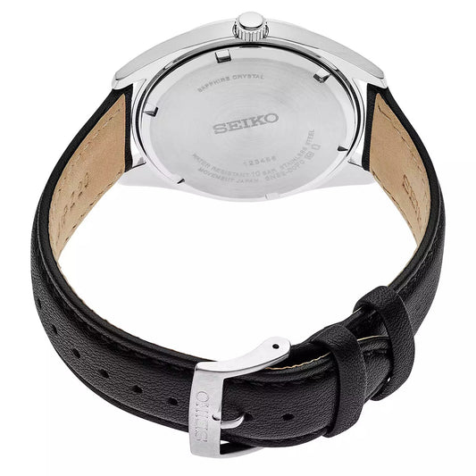 Seiko Men's Essential Stainless Steel Black Dial Watch 40MM - SUR461