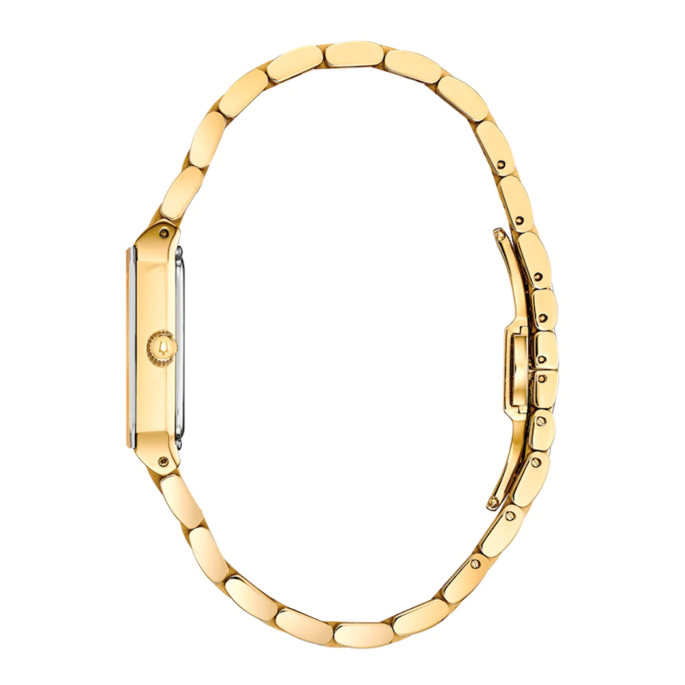 Reloj de pulsera de acero inoxidable de cuarzo Bulova Quadra Modern para mujer de 20,5 mm - Dorado