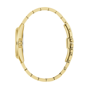 Reloj de pulsera dorado para mujer Bulova Surveyor de 31 mm con esfera blanca