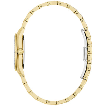 Bulova Crystal Men's 28.5mm Quartz Two Tone Stainless Steel Bracelet Watch - White Dial