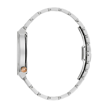 Reloj de pulsera de dos tonos con tres manecillas y esfera gris Bulova Latin Grammy para mujer de 35 mm