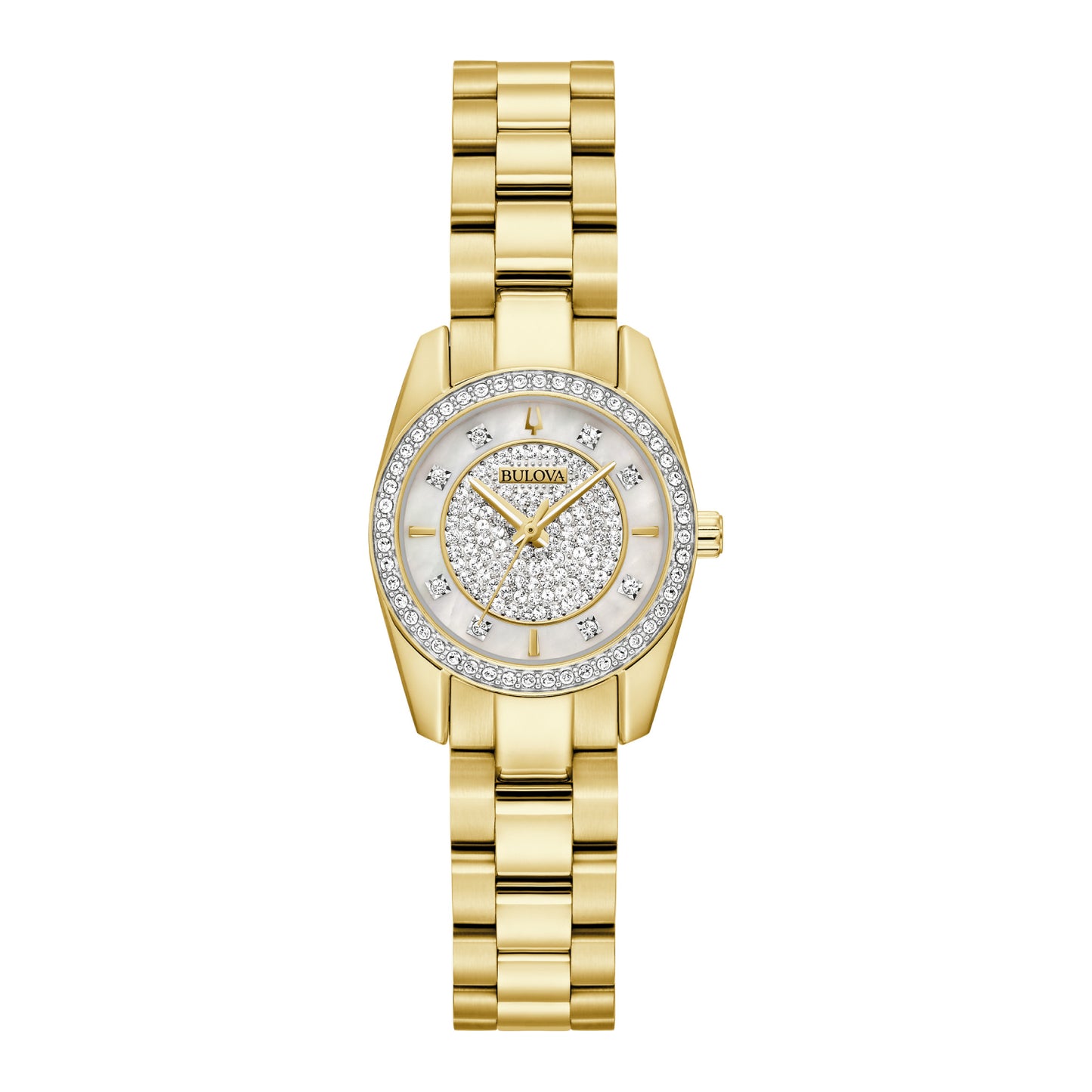 Reloj y pulsera Bulova Crystal de 23,5 mm para mujer (3 piezas) - Dorado