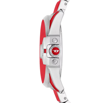 Diesel Baby Chief Men's 32mm Quartz Bracelet Watch - Red/Silver