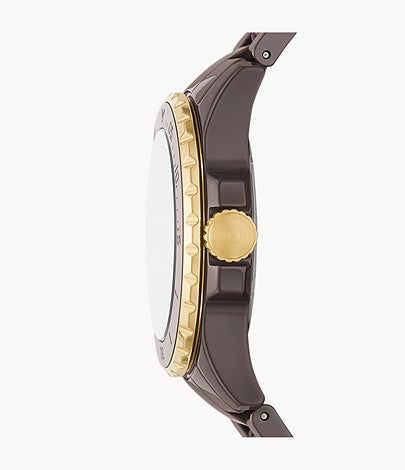 Reloj de cuarzo Fossil para mujer de 36 mm con cristal mineral marrón