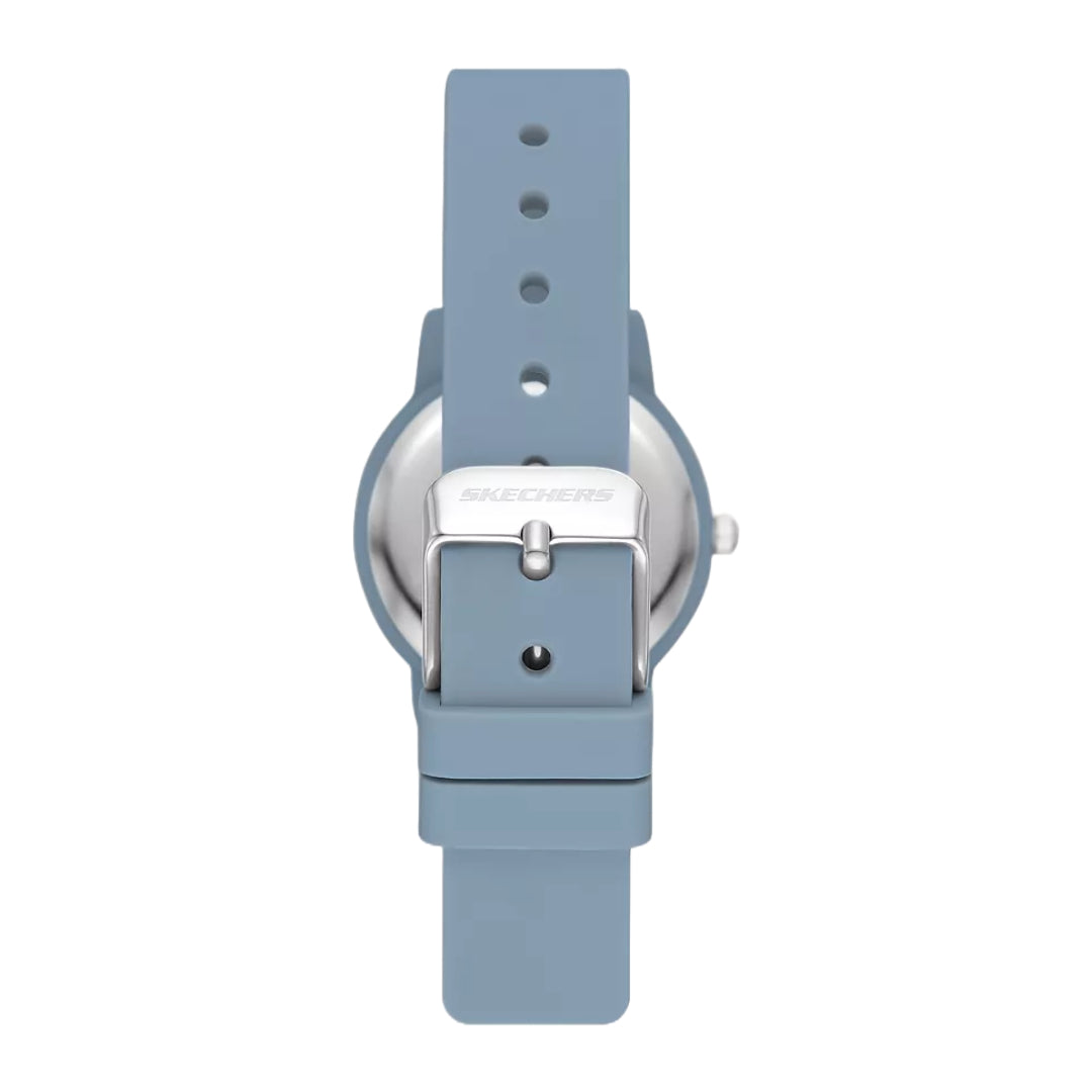 Reloj analógico de cuarzo de silicona y metal azul de 30 mm para mujer de Skechers Anaheim