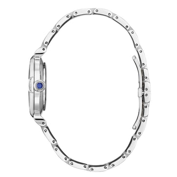 Reloj Citizen L Mae Eco Drive de acero inoxidable con pulsera plateada de 29,5 mm para mujer, esfera blanca