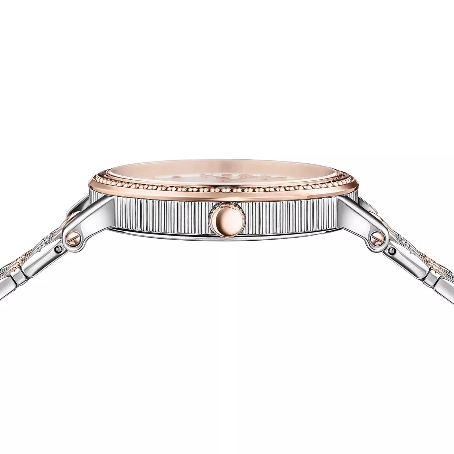 Versace V-Dollar Women's 37mm Swiss Two-Tone Bracelet Watch - Silver Dial