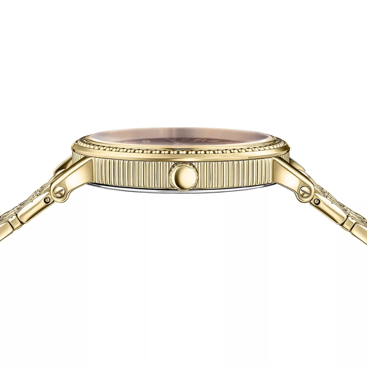 Versace V-Dollar Women's 37mm Swiss Gold Bracelet Watch - Red Dial