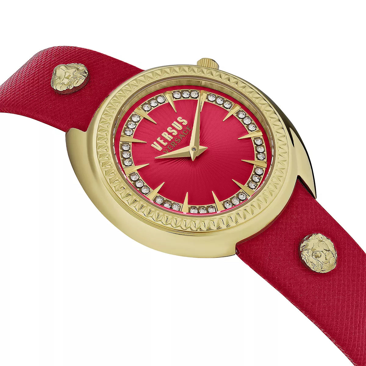 Reloj para mujer Versus Versace Tortona Crystal de 38 mm con correa de dos tonos y esfera roja