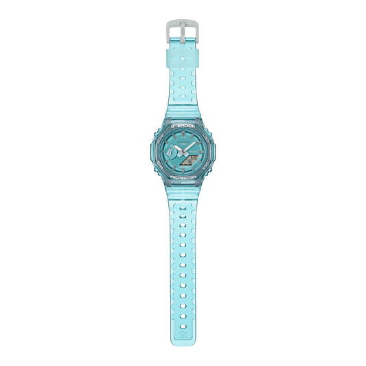 Reloj Casio G-Shock para mujer, analógico, digital, de cuarzo, de 46,2 mm, con correa de resina esquelética en color verde menta