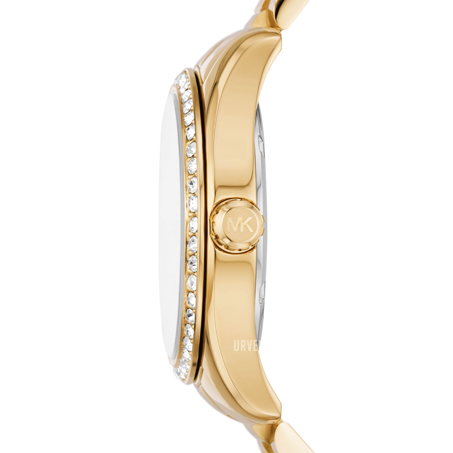 Micheal Kors Lexington Women's 38mm Quartz Gold Bracelet Watch, Bracelet and Stud Gift Set - White Dial