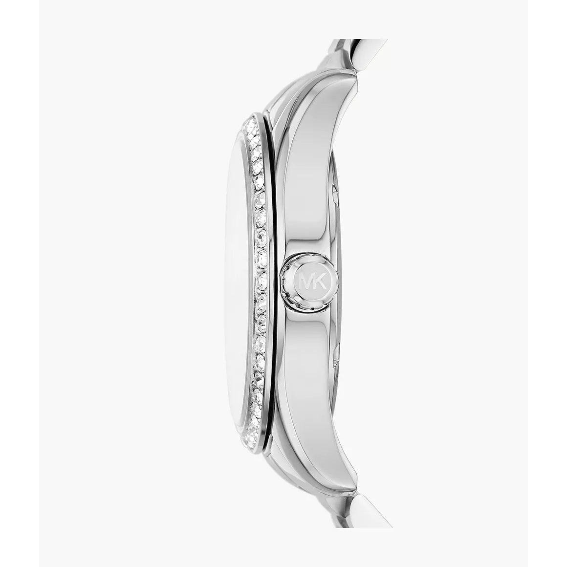 Reloj de pulsera de cuarzo plateado y juego de regalo para mujer Lexington de Micheal Kors (esfera blanca)