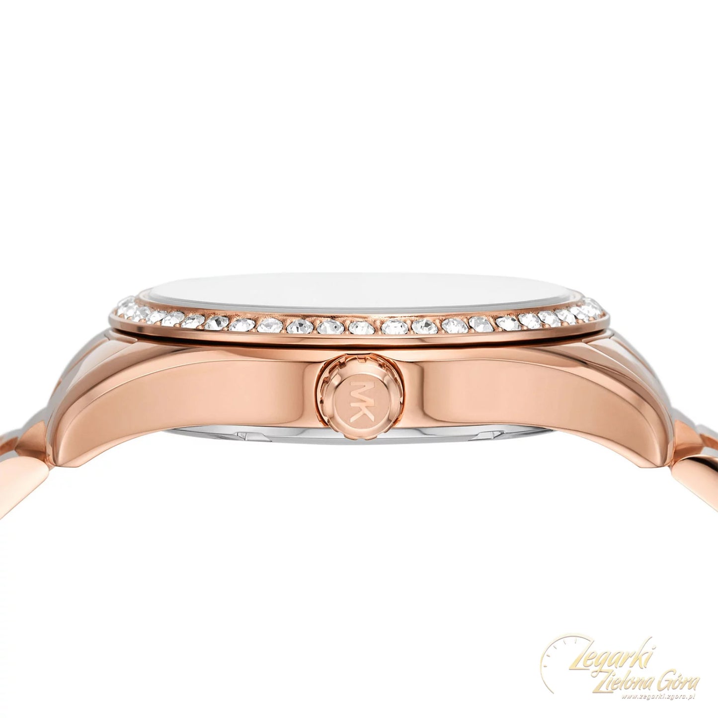 Reloj de pulsera de cuarzo en oro rosa de 38 mm para mujer de Micheal Kors Lexington, juego de regalo con brazalete y botón, esfera blanca