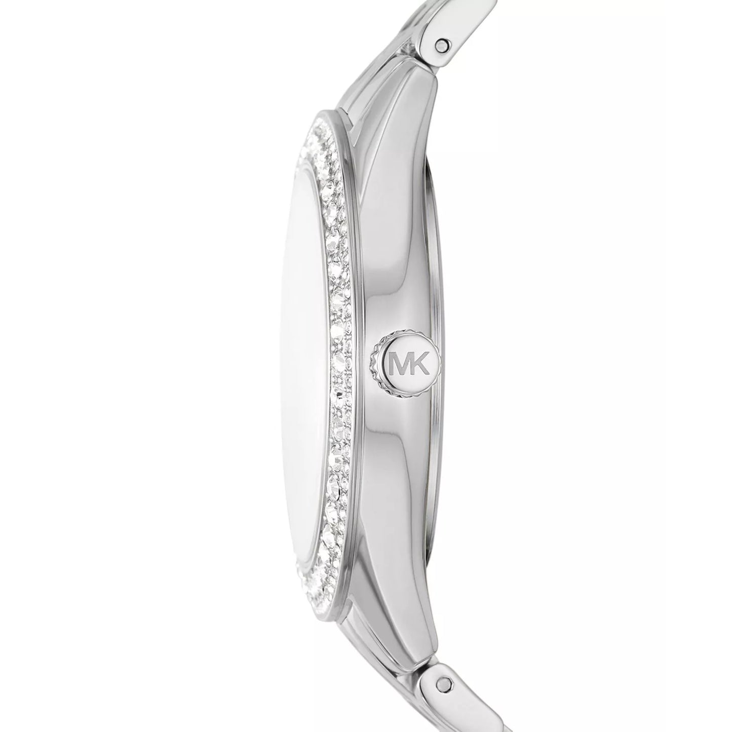 Reloj Michael Kors Harlowe para mujer, con pulsera plateada de tres manecillas de 38 mm y esfera blanca