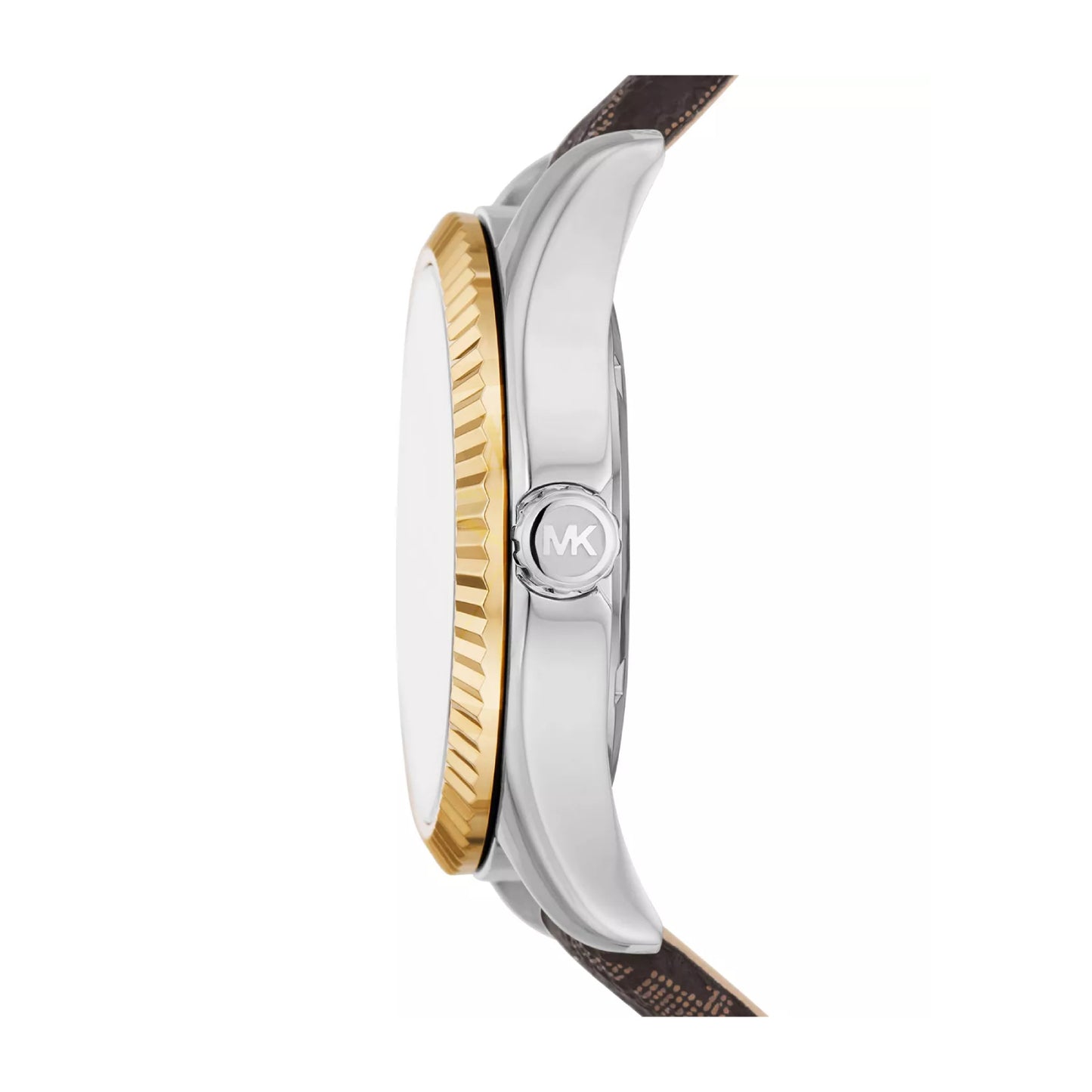 Reloj de cuarzo para mujer Micheal Kors Lexington de 38 mm con correa marrón y esfera blanca