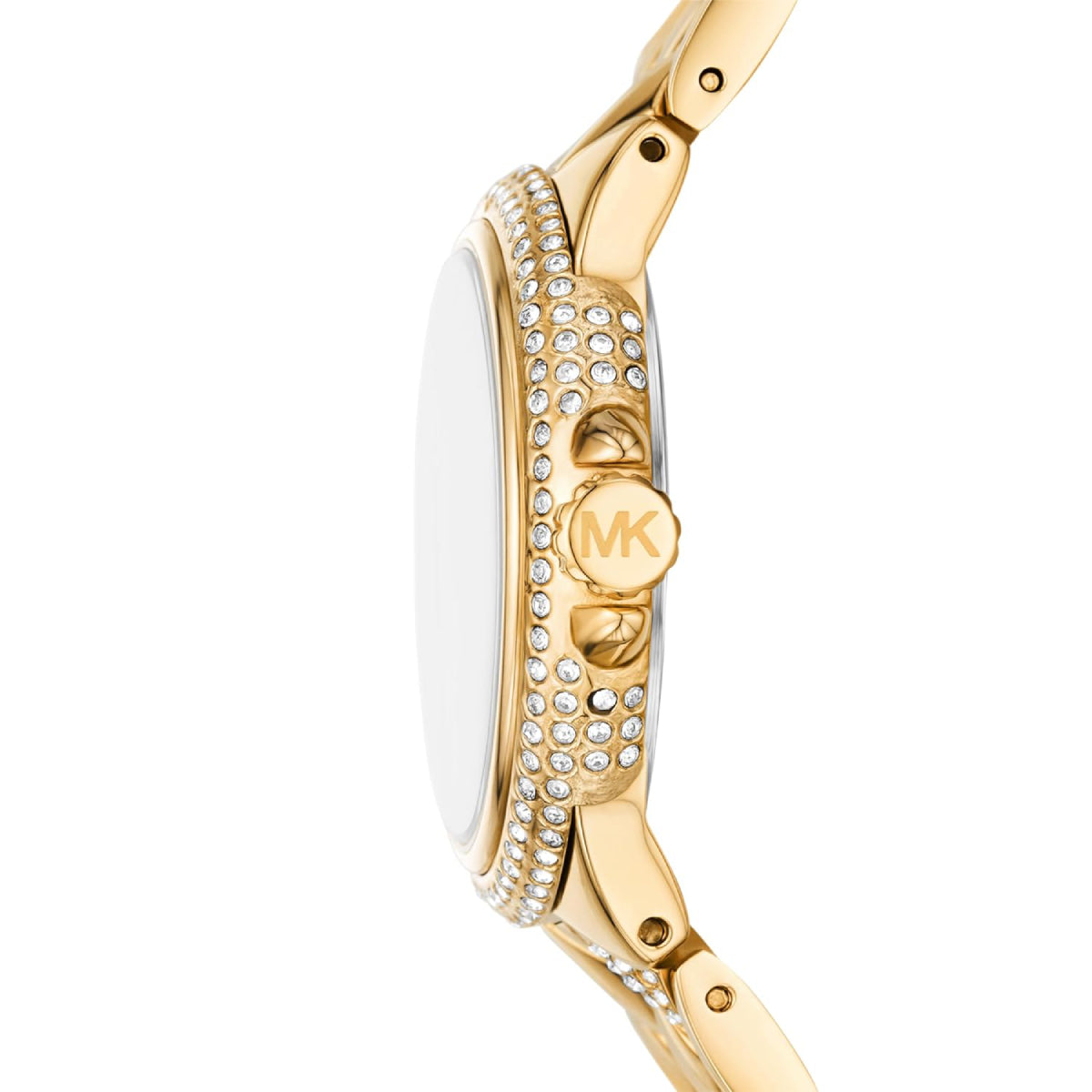 Reloj de pulsera con pavé dorado de 33 mm para mujer Michael Kors Camille - Esfera blanca