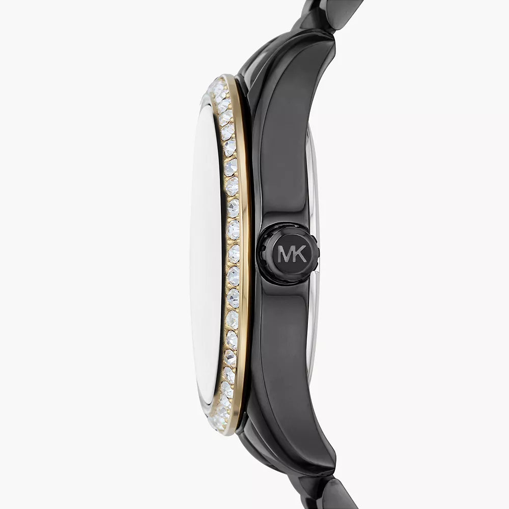 Reloj de pulsera de tres manecillas Michael Kors Lexington para mujer, 38 mm, color negro