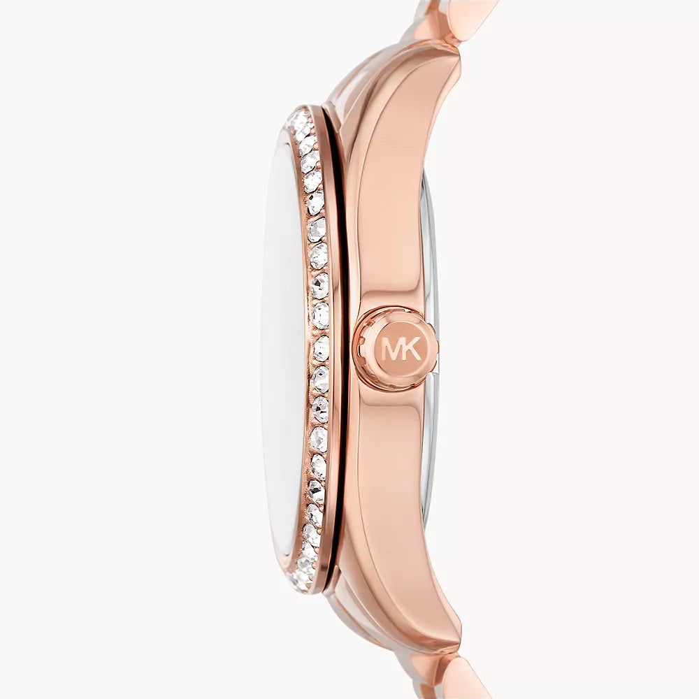 Reloj de pulsera de tres manecillas Michael Kors Lexington para mujer, 38 mm, oro rosa