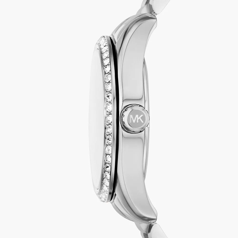 Reloj de pulsera de tres manecillas Michael Kors Lexington para mujer, 38 mm, plateado