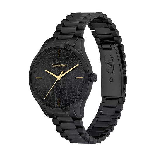 Reloj unisex Calvin Klein Iconic de acero inoxidable y cuarzo de 35 mm con pulsera en color negro