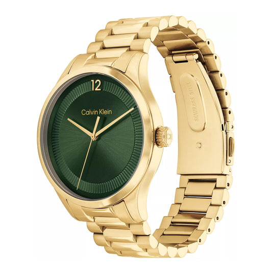 Reloj unisex Calvin Klein Iconic de 40 mm con pulsera de acero inoxidable y cuarzo, esfera verde