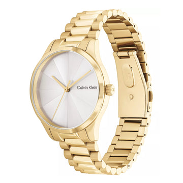 Reloj unisex Calvin Klein Iconic de cuarzo y acero inoxidable de 35 mm con esfera blanca