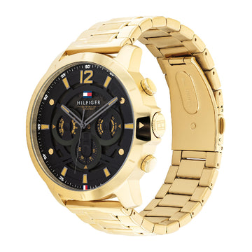 Tommy Hilfiger Luca Men's 50mm Quartz Stainless Steel Bracelet Watch - Black Dial