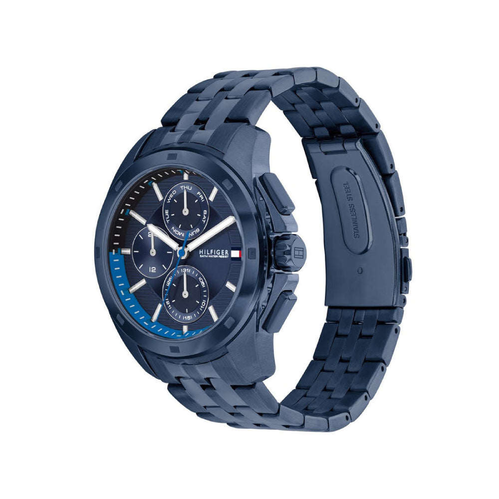 Reloj de pulsera Tommy Hilfiger para hombre de 44 mm, color azul