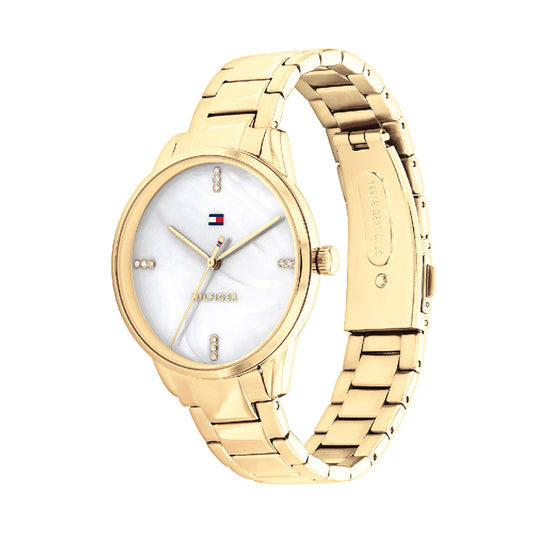 Reloj de cuarzo con pulsera dorada de 36 mm para mujer Tommy Hilfiger Paige - Esfera blanca