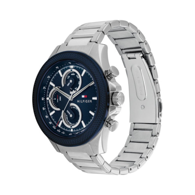 Reloj de pulsera de dos tonos Tommy Hilfiger Clark para hombre de 46 mm con esfera azul