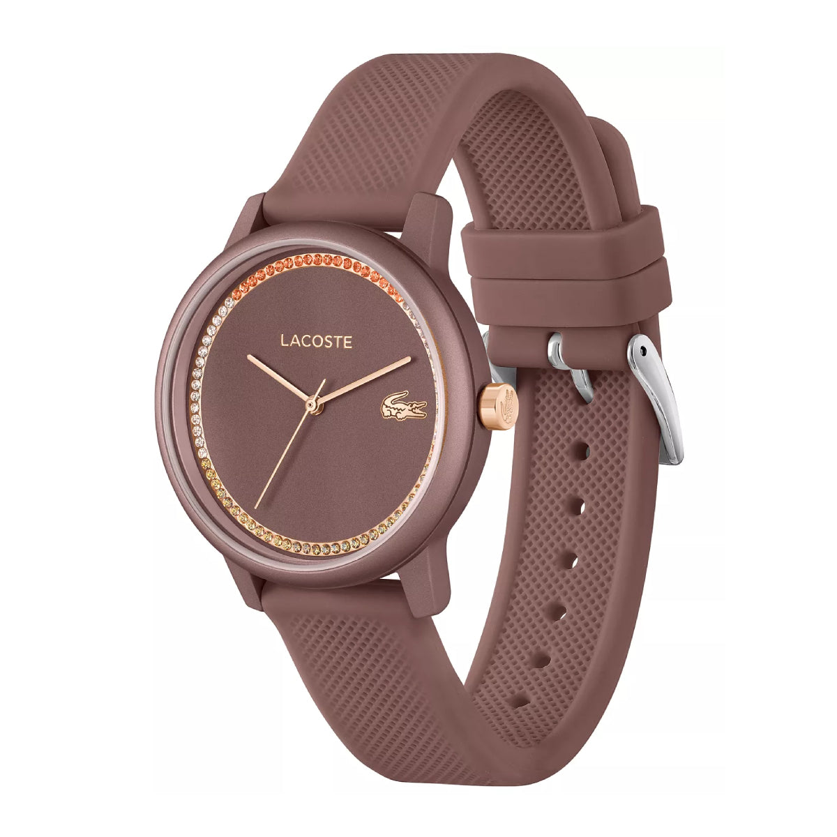 Reloj Lacoste L.12.12 Go para mujer, correa de tres manecillas de 36 mm, color marrón