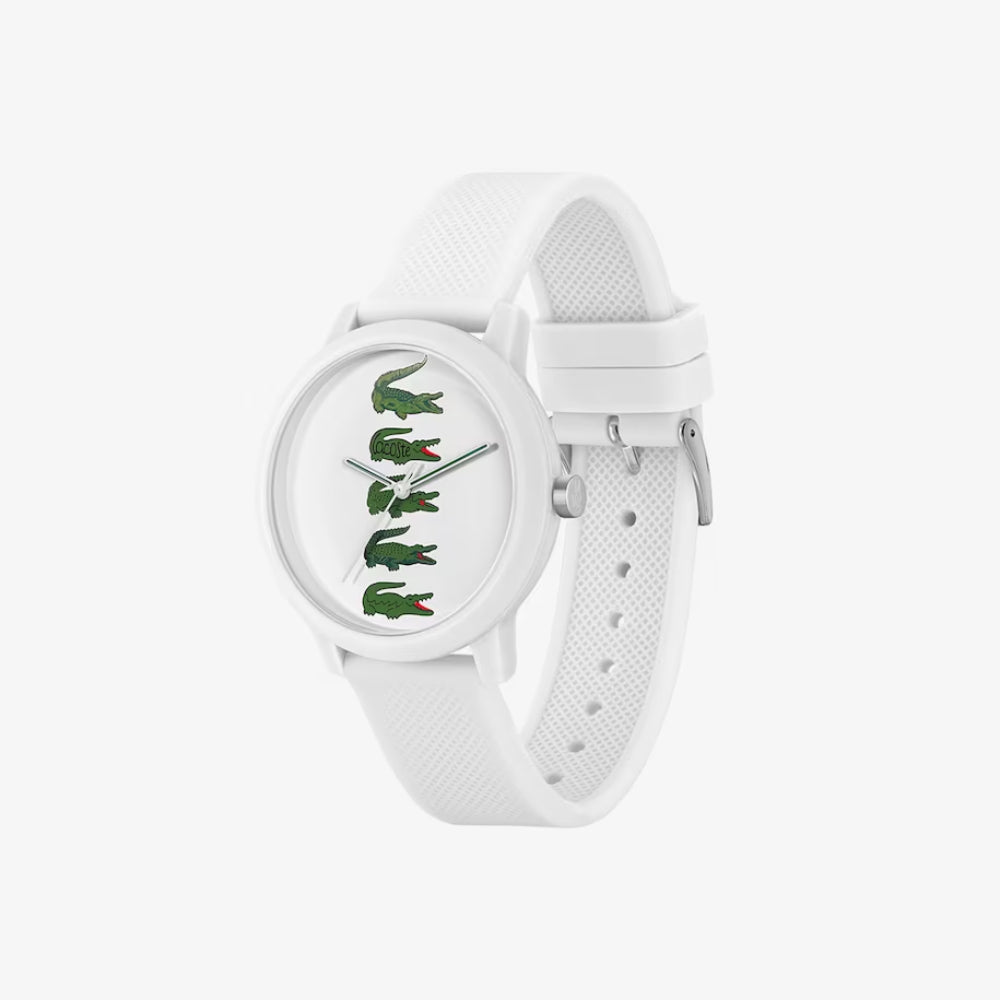 Reloj Lacoste L.12.12 Go para mujer, correa de tres manecillas, 42 mm, color blanco