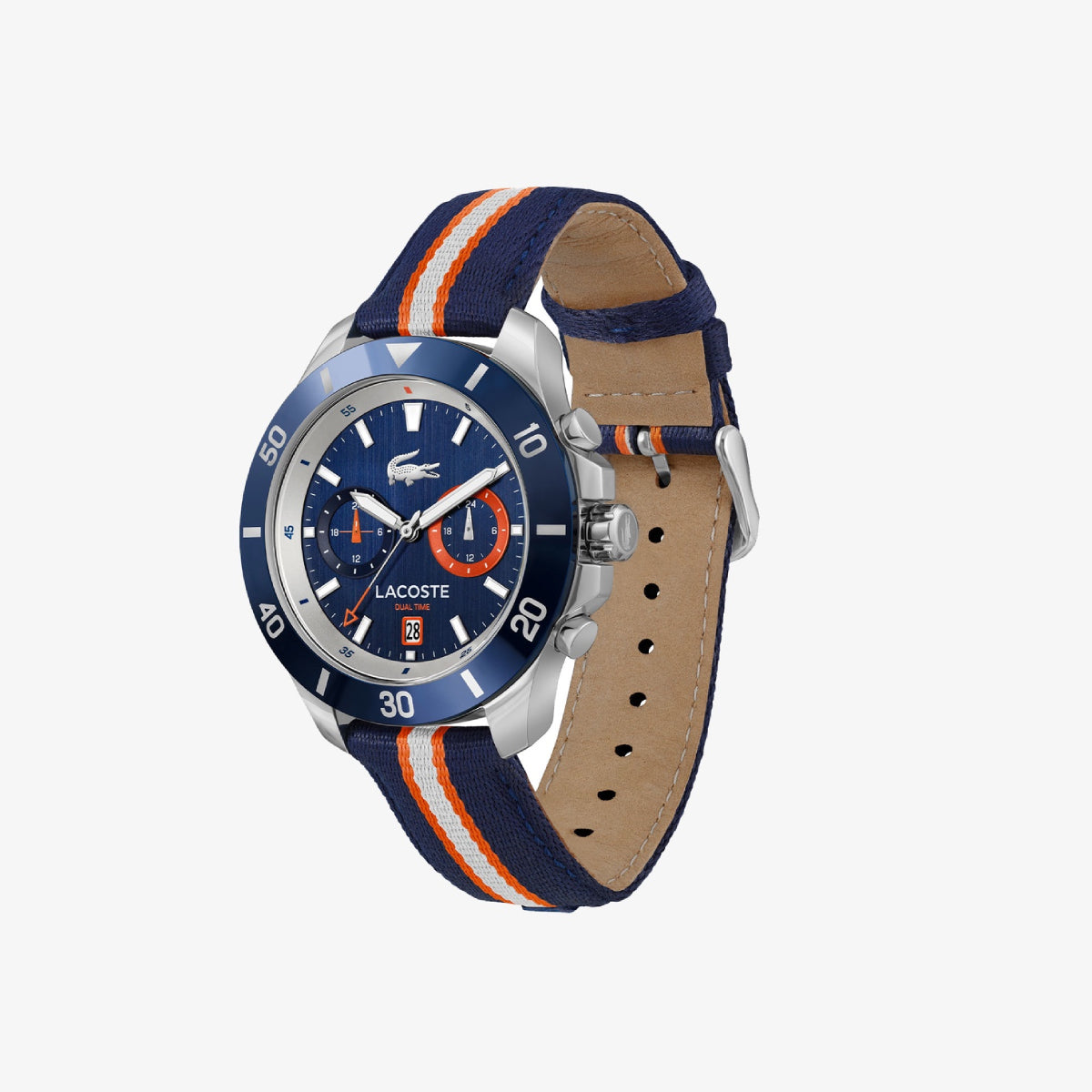 Reloj Lacoste Toranga de 44 mm con correa multicolor y esfera azul marino