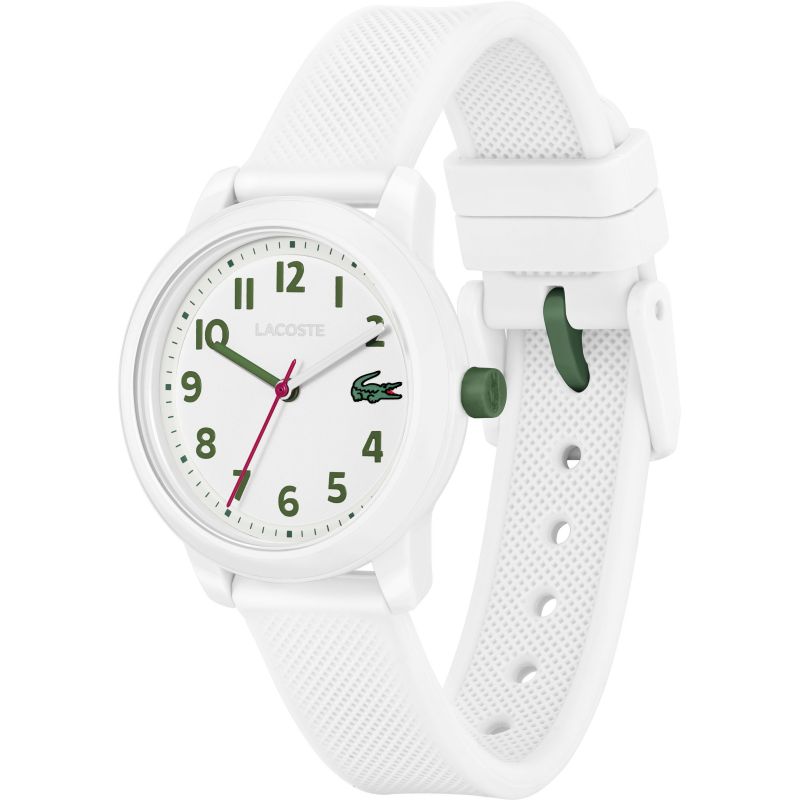 Lacoste 12.12 Kids 33mm Quartz Strap Watch - White Silicone