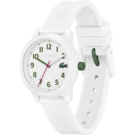 Lacoste 12.12 Kids 33mm Quartz Strap Watch - White Silicone
