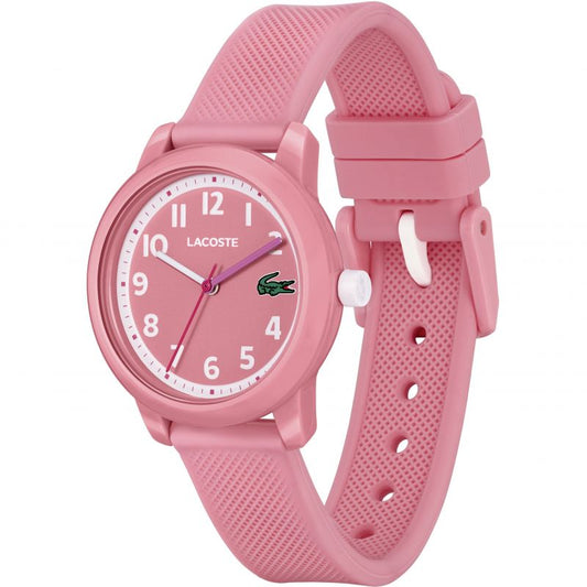 Reloj Lacoste 12.12 Kids con correa de cuarzo de 33 mm y silicona rosa