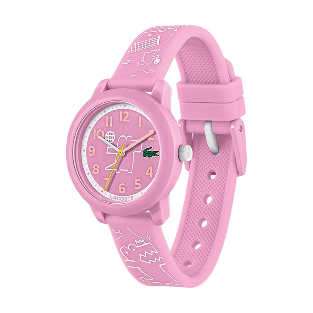 Reloj unisex Lacoste 12.12 para niños, correa de 32 mm, color rosa