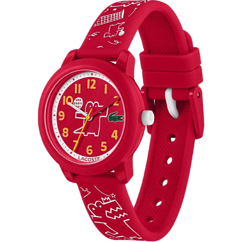 Reloj unisex Lacoste 12.12 para niños, correa de 32 mm, color rojo