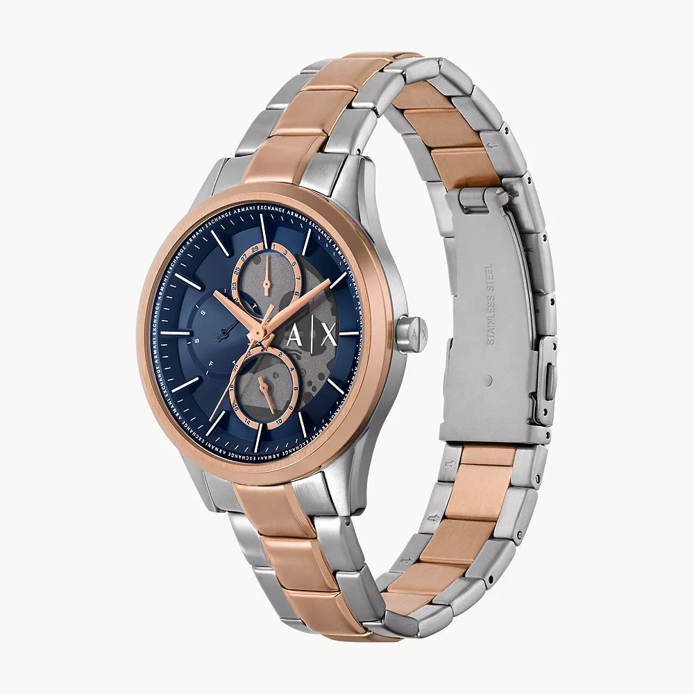 Reloj multifunción de pulsera bicolor de 42 mm para hombre Armani Exchange Dante - Esfera azul